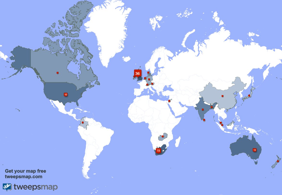 I have 1 new followers from South Africa last week. See tweepsmap.com/!WoyWoyPom