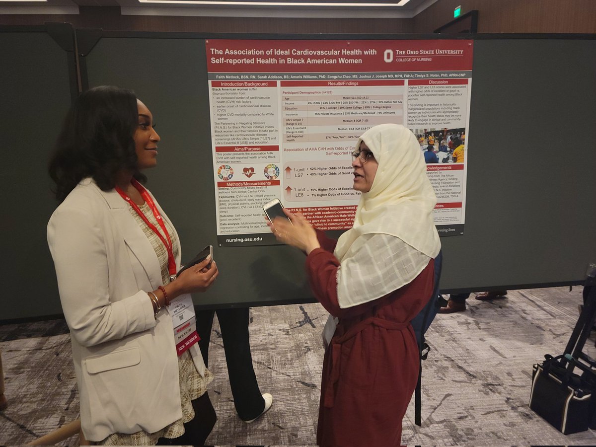 TSNolanPhD's tweet photo. @fmetlock is sharing our #PINSinitiative work on the association of ideal #CVH and self-reported #health at #EPILifestyle23! 1 unit increase in #LS7 is associated w/ 52% higher odds of excellent vs. fair/poor health. @osunursing @JHUNursing @OSUCCC_James @OSUWexMed @aawalknation https://t.co/tYVWUr0M5G