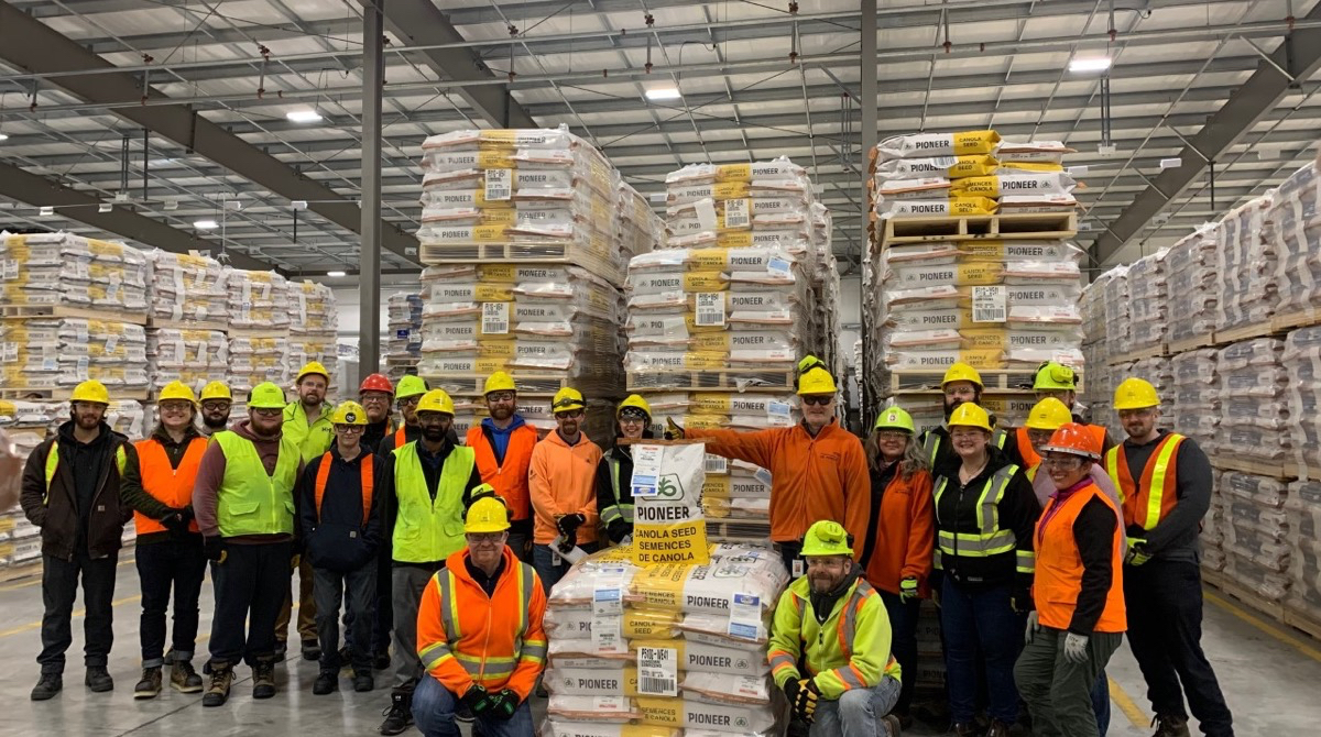 Its official!! Our first bag of Pioneer canola with the Optimum GLY trait is fresh off the production line. A big thanks goes out to our hard working Lethbridge production facility team for helping get this our to our farmers. #CdnAg