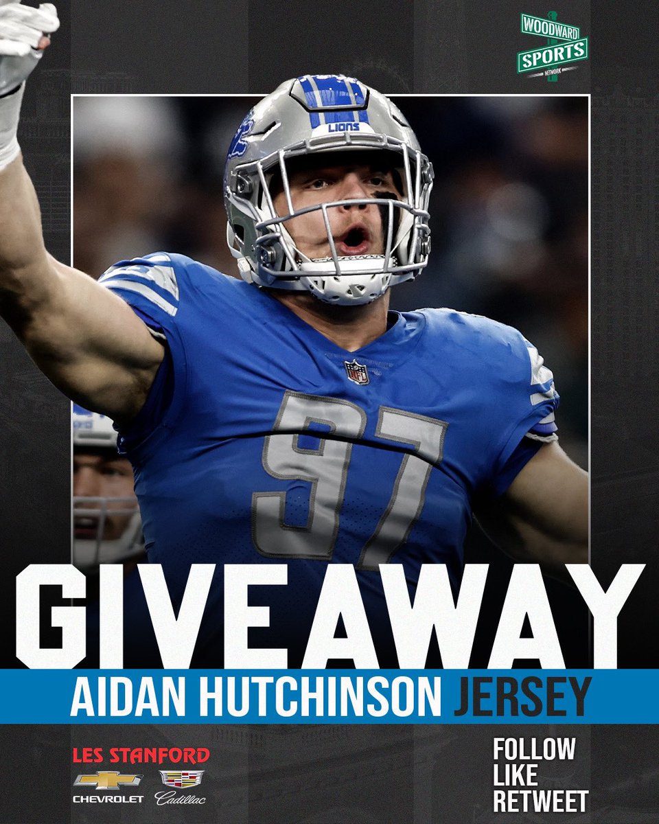 woodwardsports's tweet image. IT IS TIME ⏰ 

Woodward Sports Network is giving away an AIDAN HUTCHINSON Jersey.

To enter to win this FREE JERSEY the steps are simple📝

⁃Like This Post 
⁃Retweet This Post
⁃Follow @woodwardsports

Giveaway will be on The Morning Woodward Show between 9-10am Monday.