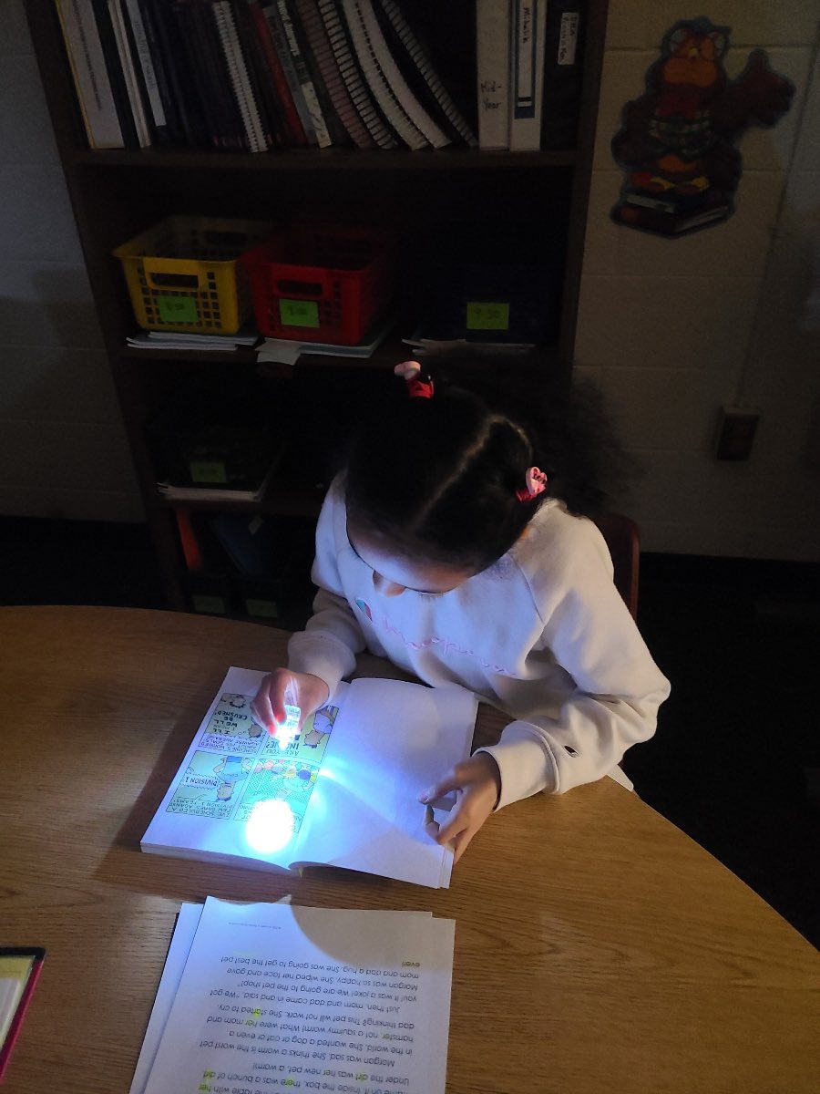 Love getting to flashlight read to celebrate Read Across America!