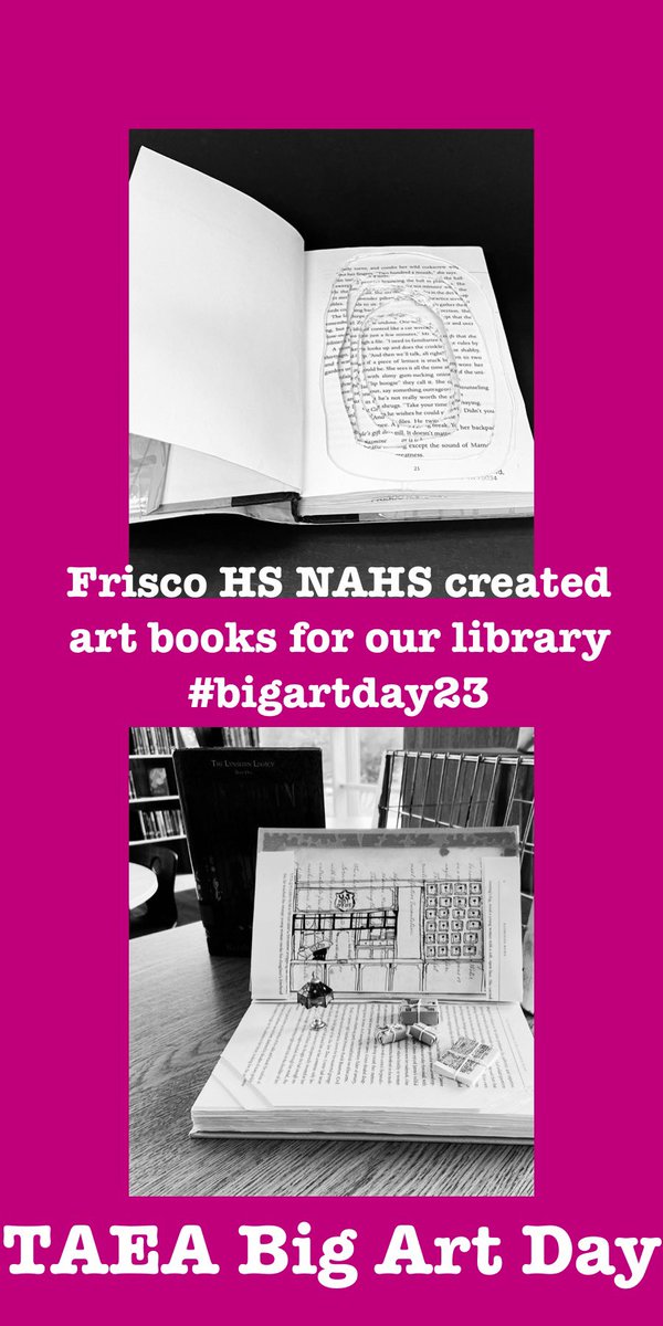 Visual_Culture (@fhs_visualarts) on Twitter photo Frisco HS NAHS created art books for our library 🎨#bigartday23 <a href="/TXarted/">TAEA</a> <a href="/FHSRaccoons/">Frisco High School</a> <a href="/friscofinearts/">FISD Fine Arts</a> <a href="/RaccoonsLibrary/">Raccoons Library</a> Frisco HS NAHS created art books for our library 🎨#bigartday23 <a href="/TXarted/">TAEA</a> <a href="/FHSRaccoons/">Frisco High School</a> <a href="/friscofinearts/">FISD Fine Arts</a> <a href="/RaccoonsLibrary/">Raccoons Library</a>