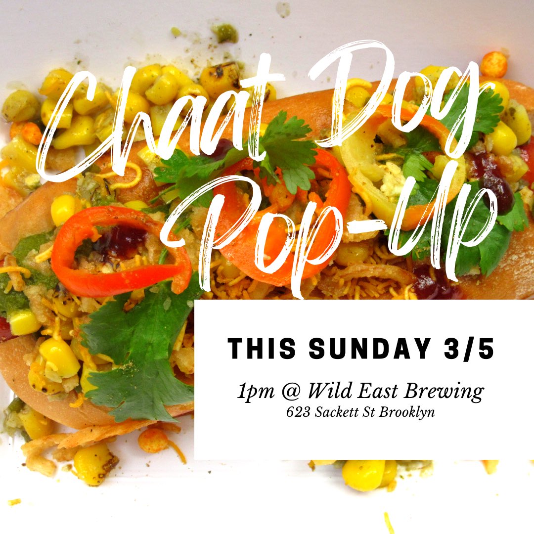 Friends, we’re #chaatdogging this weekend @WildEastBrewing!

This Sunday from 1 p.m. til late. 

Every good beer needs a hot dog dragged through the garden with chaat. 

More here: instagram.com/chaatdog?igshi… 🌭🇵🇰

#chaatdog #desiamerican #desiamericanstreetfood #drinkgoodbeer