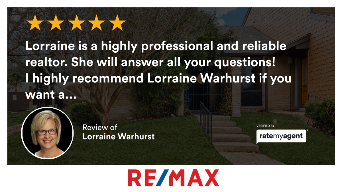 LBwarhurst's tweet photo. My latest RateMyAgent review in San Antonio.
 0601675
https://t.co/G4yNEPWNJY

...
#ratemyagent #realestate #REMAX_PREFERRED_REALTORS https://t.co/8PtLj1tPhn