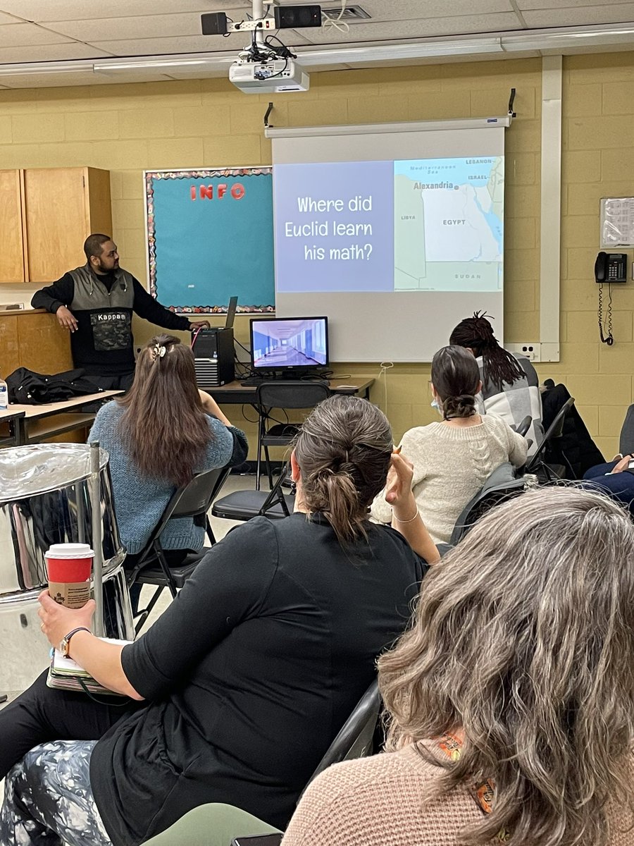 ChanMadray's tweet photo. Where did Euclid learn his math? Africa! @PeelArts1 @attractfunding @PeelSchools African centered learning here with steel pan! Ubuntu, I am because we are ✊🏽 https://t.co/rlVYMVgXLh