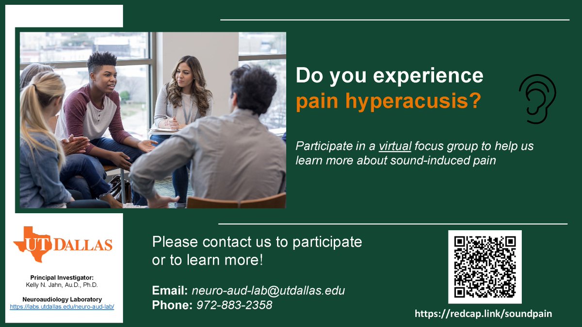_kellyjahn's tweet photo. Do you experience pain hyperacusis? 

Please consider participating in our virtual research study!

https://t.co/PmdnGoGBz4

#pain #hyperacusis https://t.co/A24ZgqsKwu