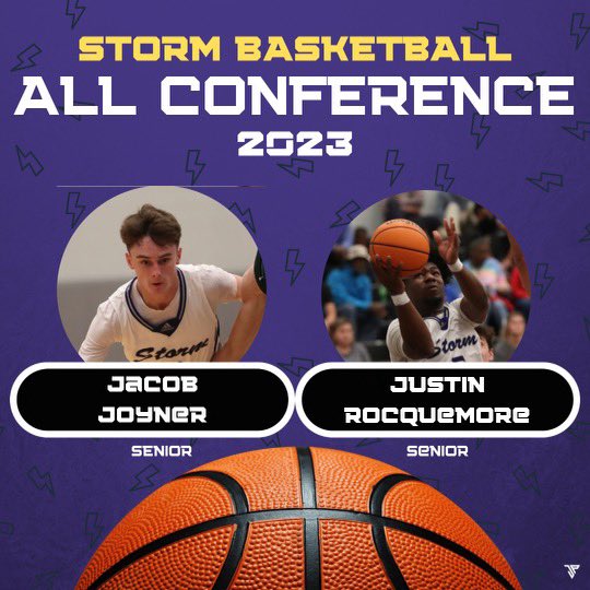 Storm Basketball (@stormhoopspride) on Twitter photo Congratulations to Jacob Joyner <a href="/jacobjoyner20/">jacob joyner</a> and Justin Rocquemore <a href="/JustinRock2023/">Justin Rocquemore</a> for making the Big South 3A All Conference Team!🏀🔥🏀 Congratulations to Jacob Joyner <a href="/jacobjoyner20/">jacob joyner</a> and Justin Rocquemore <a href="/JustinRock2023/">Justin Rocquemore</a> for making the Big South 3A All Conference Team!🏀🔥🏀