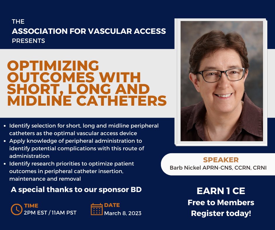 Association for Vascular Access on Twitter "Join us for Optimizing