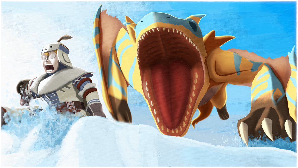 onlyhasart's tweet image. #MonsterHunter #Capcom #Tigrex #ArtistOnTwitter 
How well did you fare with your first MH?
Me in 2010: