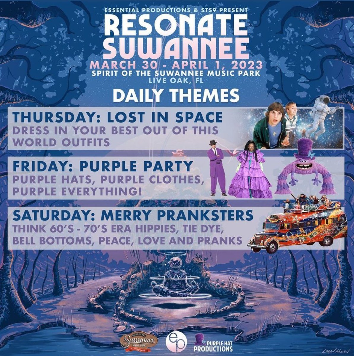 Daily Themes are here!! See you soon! 

Tickets available: bit.ly/resonate23

#musicfestival #lostinspace #purpleparty
