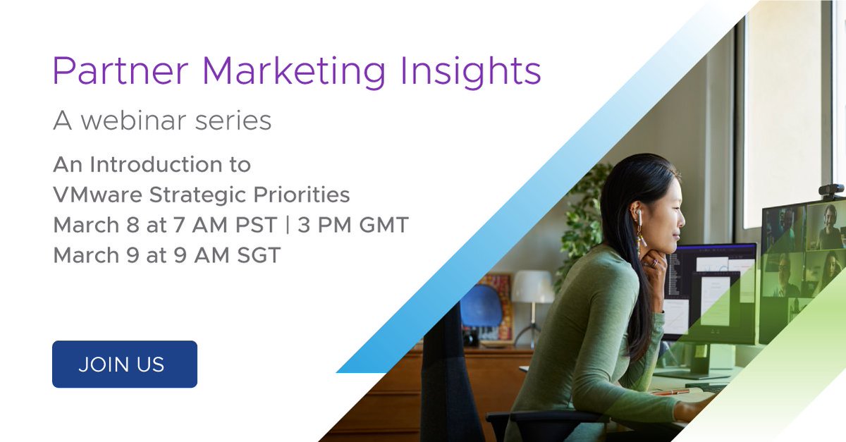 VMware_Partners's tweet photo. The @VMware Partner Demand Programs team recently launched a brand-new marketing enablement webinar series, Partner Marketing Insights, starting March 8th! ✨

Join us for an upcoming session: https://t.co/z995pbMNYY https://t.co/7EjwcoqyxD