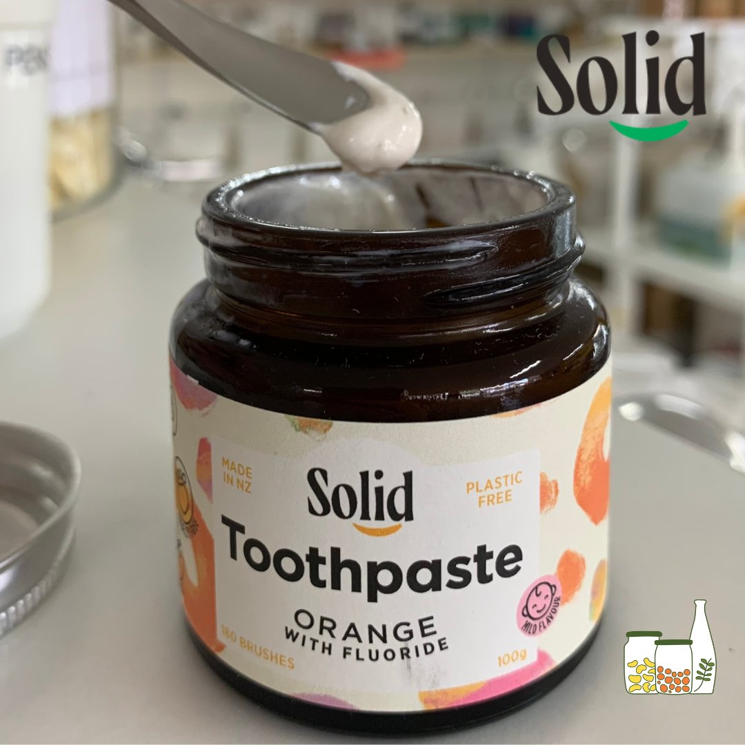 Village_Foods's tweet photo. Fresh off the plane is what we believe is the Holy Grail of plastic free toothpaste. 
Solid is a small New Zealand company that has a fantastic range of Toothpaste in Jar with Flouride. 
There is quite a good choice of toothpastes in a jar but none have contained fluoride. https://t.co/wd6mLkA4Xh
