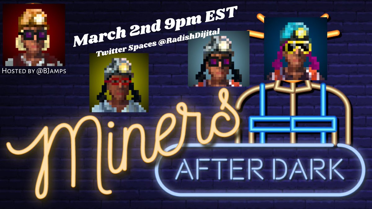 Imagine minting 37 #LostMiners that cost you 3K USD, getting busy only to come back nearly half a year later learning they are worth over 20K USD?

Don't imagine it, tune in to Miners After Dark at 9pm EST tonight and hear the true story.

#BPX
#TheExist

x.com/i/spaces/1RDxl…