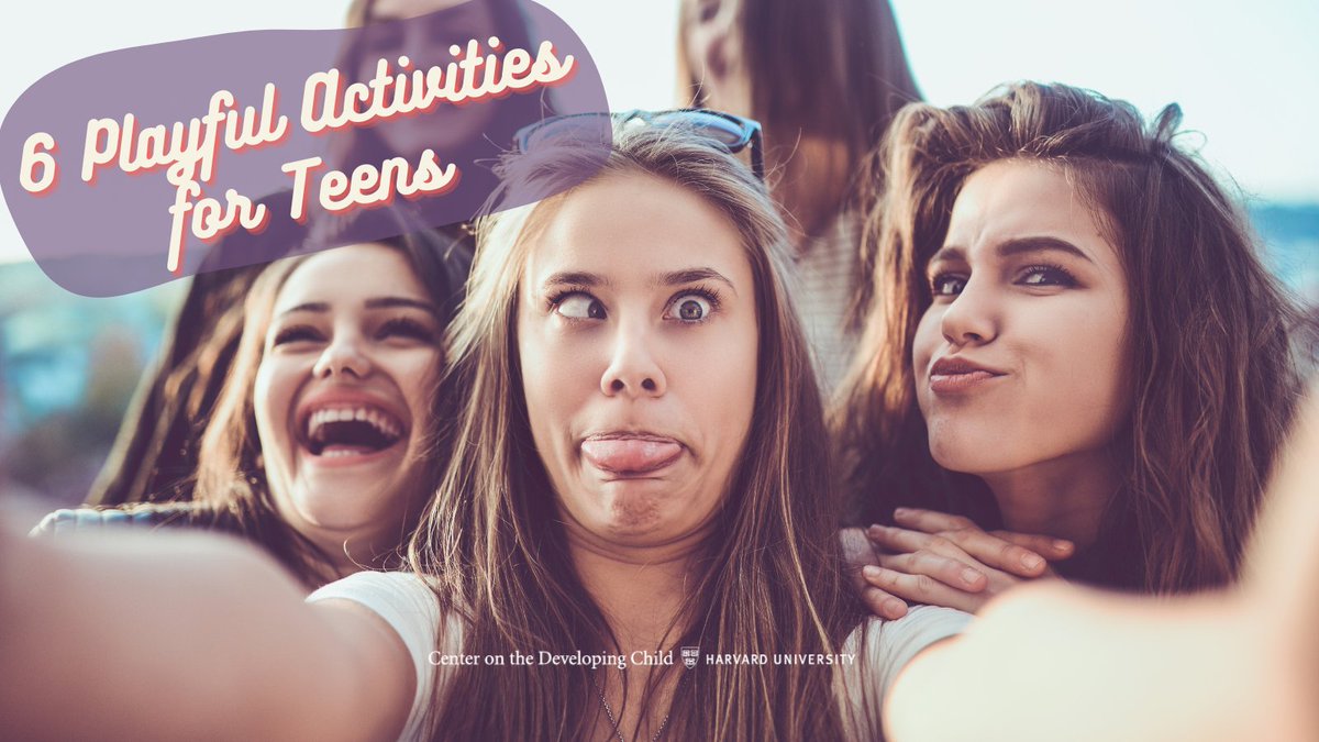 HarvardCenter's tweet photo. With all the enriching activities & classes available, it’s easy for teens' lives to become overscheduled. See 6 Playful Activities for Teens for ideas of how they can challenge their minds & bodies, but also unwind and have fun for a healthy balance! https://t.co/lg3pXhrVqT https://t.co/XDOkWt4m12
