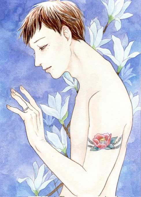 #イケメンを描くと寿命が三年延びますよと神は言った依頼で描かせて頂いた人様のおうちのイケメン 