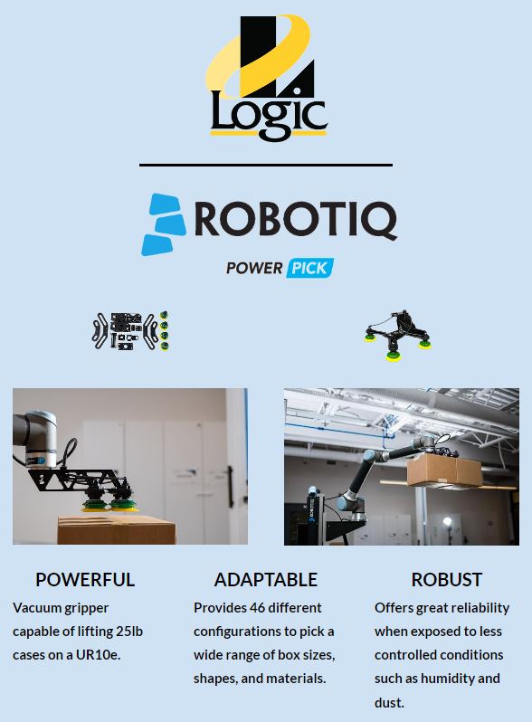 LogicUpdates's tweet image. The multipick feature allows you to pick up two or more boxes at a time. This makes it the perfect solution to match production lines where volumes are higher. In some cases, this will result in a 100% increase (or more!) in throughput capability. #robotiq #robotautomation
