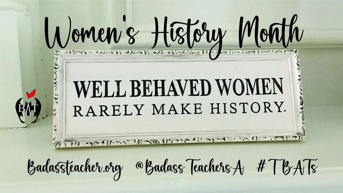 Michigan BATS (@mibats) on Twitter photo #WomensHistoryMonth Follow John Lewis' advice and keep making "Good Trouble" until Good Changes are made! #TBATs <a href="/IllinoisBATs/">IllinoisBATs</a> <a href="/IndianaBATs/">INBATs</a> <a href="/iowabats/">Iowa BATs</a> <a href="/LouisianaBATs/">Louisiana</a> <a href="/MNBATs1/">MN Badass Teachers</a> <a href="/Wisconsin_BATs/">Wisconsin BATs</a> <a href="/ArkansasBATsA/">ArkansasBATs</a> <a href="/MissouriBATs/">Missouri BATs</a>
Make History! #WomensHistoryMonth Follow John Lewis' advice and keep making "Good Trouble" until Good Changes are made! #TBATs <a href="/IllinoisBATs/">IllinoisBATs</a> <a href="/IndianaBATs/">INBATs</a> <a href="/iowabats/">Iowa BATs</a> <a href="/LouisianaBATs/">Louisiana</a> <a href="/MNBATs1/">MN Badass Teachers</a> <a href="/Wisconsin_BATs/">Wisconsin BATs</a> <a href="/ArkansasBATsA/">ArkansasBATs</a> <a href="/MissouriBATs/">Missouri BATs</a>
Make History!