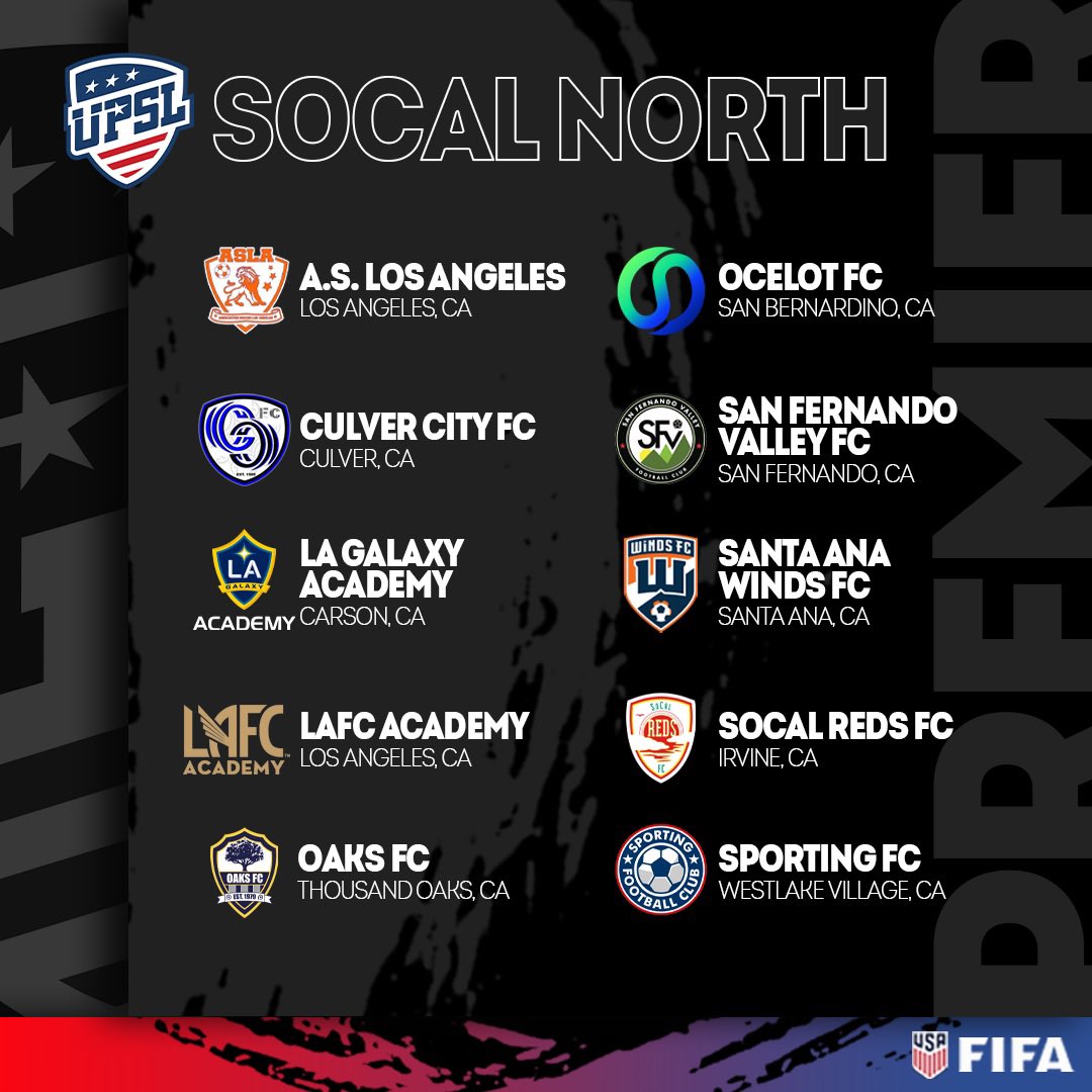 UPSLsoccer's tweet photo. SOCAL NORTH + SOCAL CENTRAL 🔝🔝

2️⃣0️⃣ teams in total will compete in these two conferences. High-level soccer, derbies, MLS rivalry, and champions, all will be included in Southern California conferences 🔥🔥🔥

#UPSL #california https://t.co/ImglPh3ILF