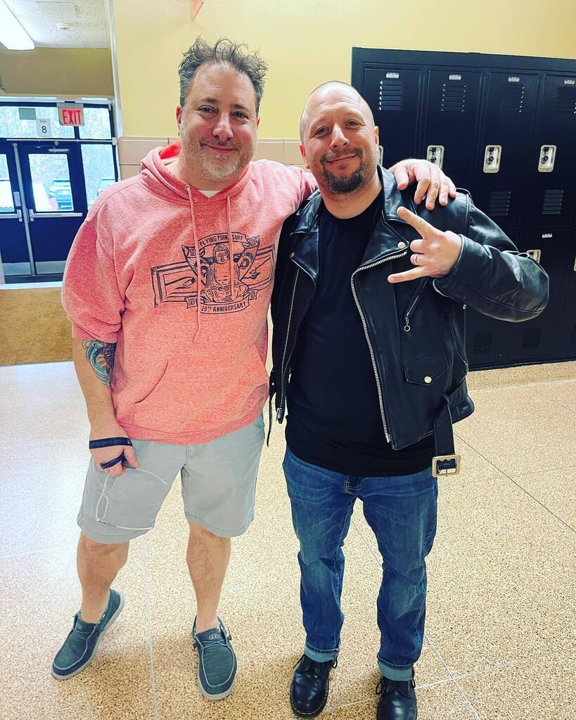 WantaghHS's tweet photo. Spirit week isn’t just for students here at Wantagh! “Surf &amp; turf” ( beach &amp; biker) and Adam Sandler. #wearewantagh #spiritweek #battleoftheclasses @paulguzzone44 @winansC_A @wantaghschools https://t.co/Te2YRjWS6R
