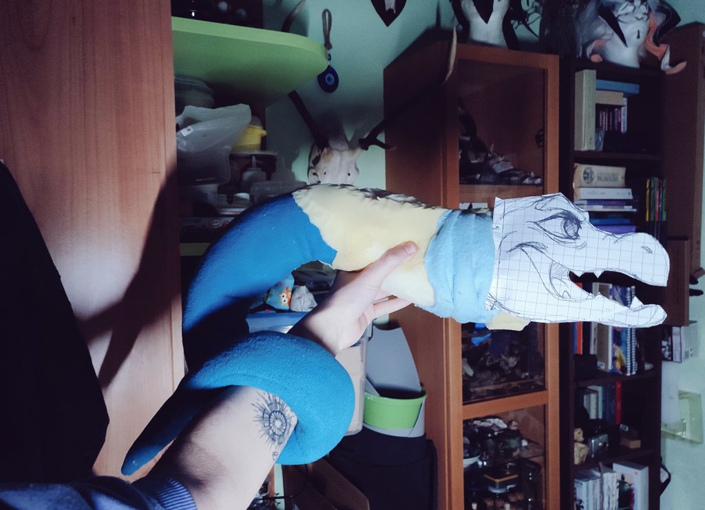 SucculentSuits's tweet photo. Right now, my posture looks like this: 

(yes my back hurts)
Eels (2 of them!) plush wip 🐟 https://t.co/UnGs7yzsHd