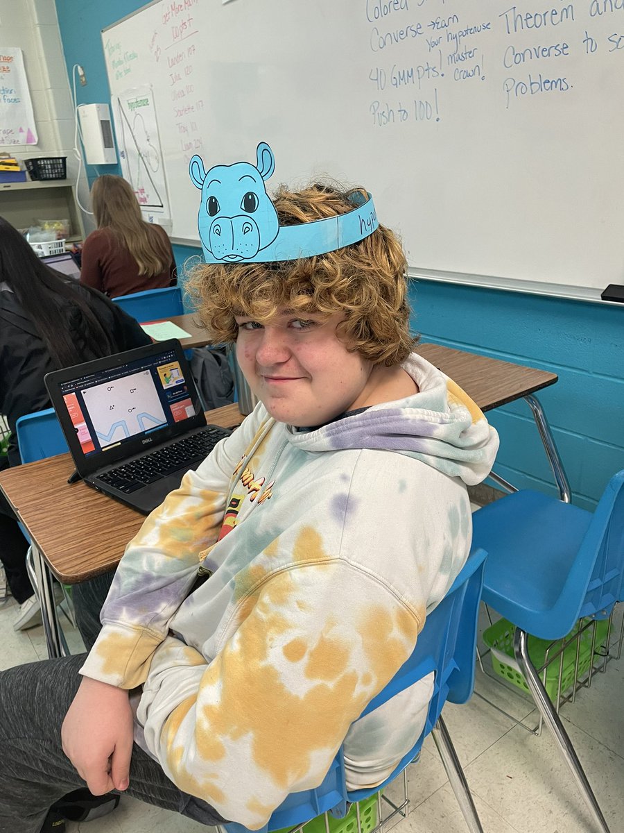 bobcatmath's tweet image. Are you a Hypotenuse Master? 8th grade @HaysBMS Bobcats earned the “hippo”potenuse crowns when they demonstrated mastery on proving the converse of the Pythagorean Theorem. @NataleePeterson @HaysCISD #BartonWay #iteachmath #MTBoS