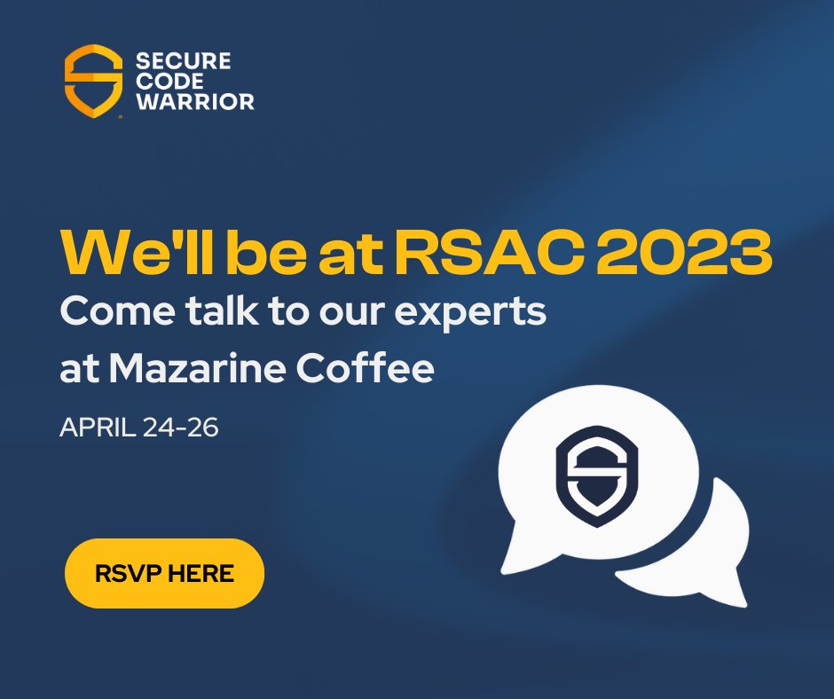 SecCodeWarrior's tweet photo. Learn how to make your #developers more #security driven over a free cup of coffee at Mazarine Coffee Shop. We hope to see you there! #RSAC

https://t.co/Wo0qf9i4om https://t.co/66aAlGCQYq