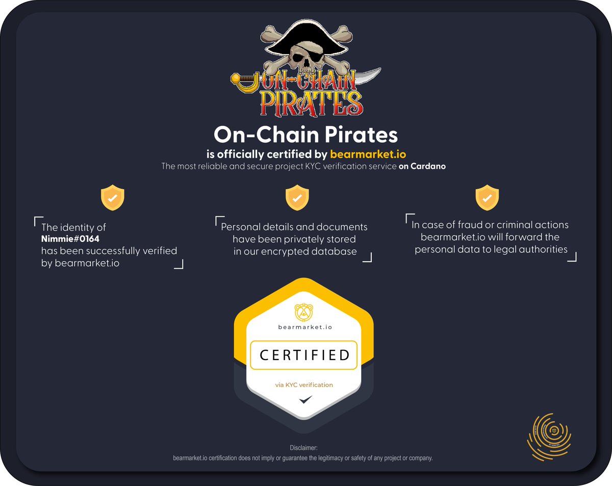 onchain_pirates's tweet photo. 📜 Avast ye, me hearties!📜

🏴‍☠️We are officially doxxed with the help of @TedNationNFT!

🔍 Our community's safety and transparency are of utmost importance to us, and we're proud to have achieved this milestone before the Treasurepass mint.
#OCP #Doxxed #CNFT #NFT #Cardano https://t.co/byNgHr3xpD