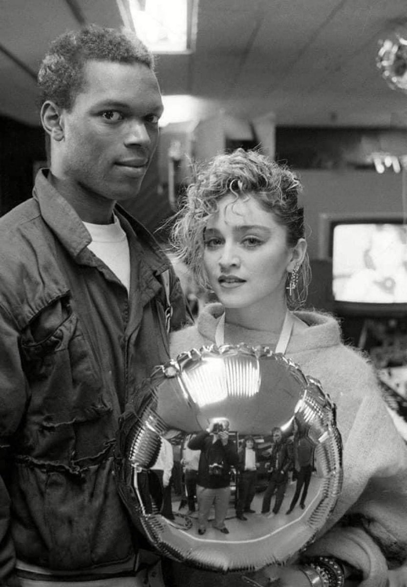 Roger &amp; Madonna, at a taping of the Saturday show in 1984.