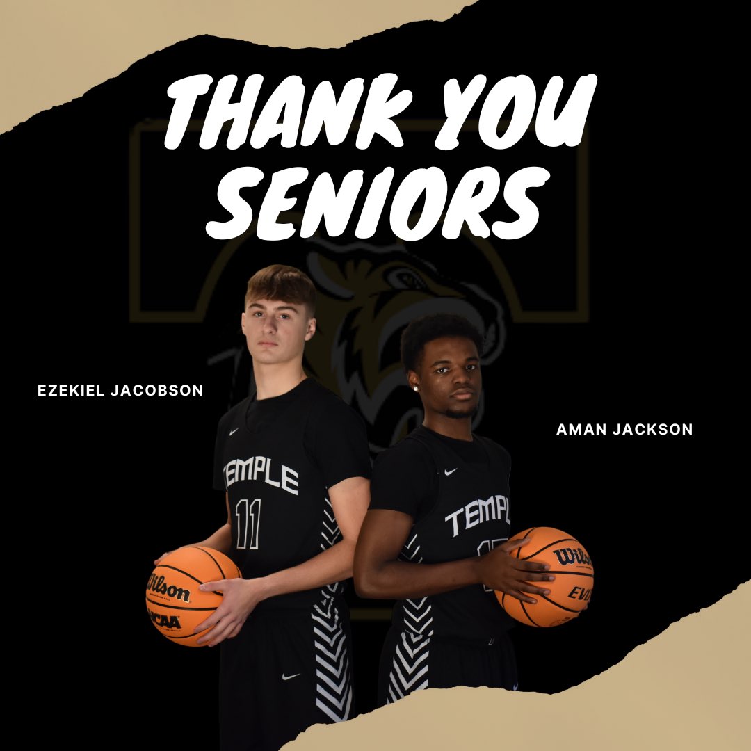 Temple Tigers Basketball (@ths_tigers_mbb) on Twitter photo Want to send a very special shoutout to our two seniors <a href="/EzekielJacobso1/">Ezekiel Jacobson</a> and <a href="/AmanJacksonn2/">Aman Jackson</a> !
Thanks for your contributions to the program, and how you led us all season.
You both are good basketball players, but even better young men. We’re excited about your future! Want to send a very special shoutout to our two seniors <a href="/EzekielJacobso1/">Ezekiel Jacobson</a> and <a href="/AmanJacksonn2/">Aman Jackson</a> !
Thanks for your contributions to the program, and how you led us all season.
You both are good basketball players, but even better young men. We’re excited about your future!
