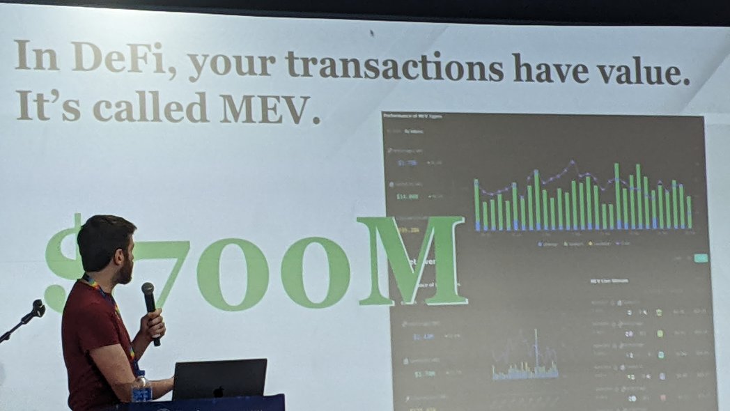 So happy that our data has been used by <a href="/Rook/">Rook</a> to illustrate the severity of #MEV at #ethdenver.