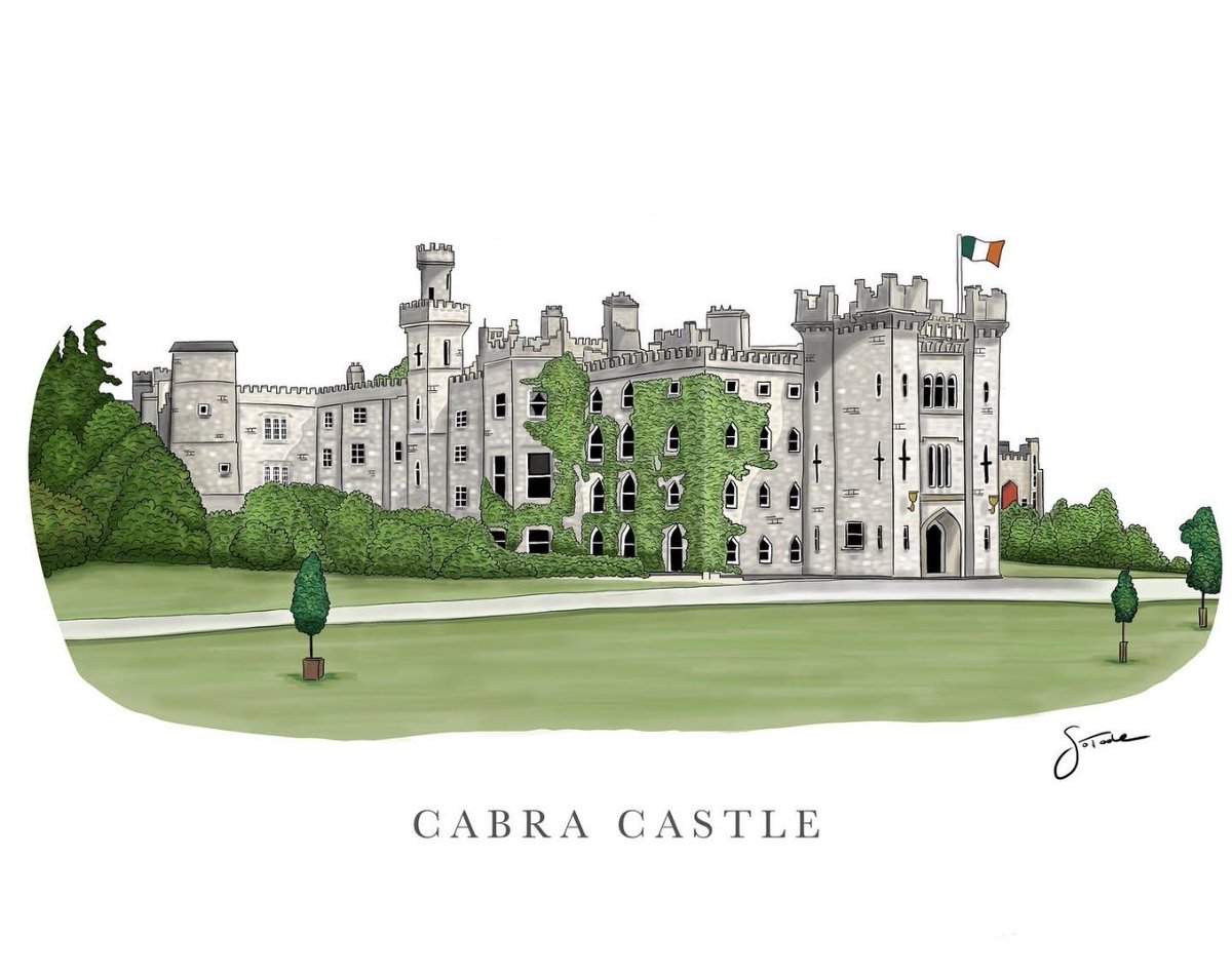 Cabra Castle Illustration ✍🏼 by <a href="/sineadotoole/">Sinead O'Toole</a> #illustration #weddingvenue #ireland <a href="/cabracastle/">Cabra Castle Hotel</a>