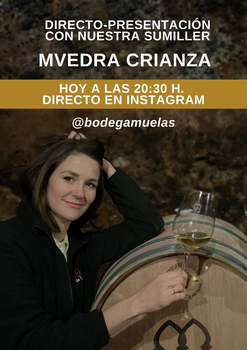 Os esperamos en un ratito en @BodegaMuelas en instagram #directo #bodegamuelas #mvedracrianza #mvedra