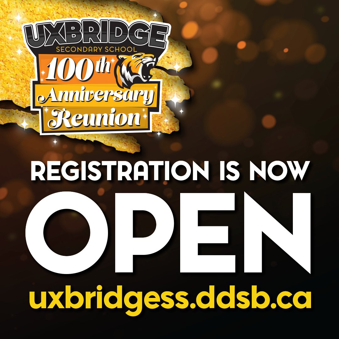USS is hosting a 100th Anniversary Reunion on May 26, 27, &amp; 28, 2023. Don’t miss out on this once in a century celebration! For details - uxbridgess.ddsb.ca