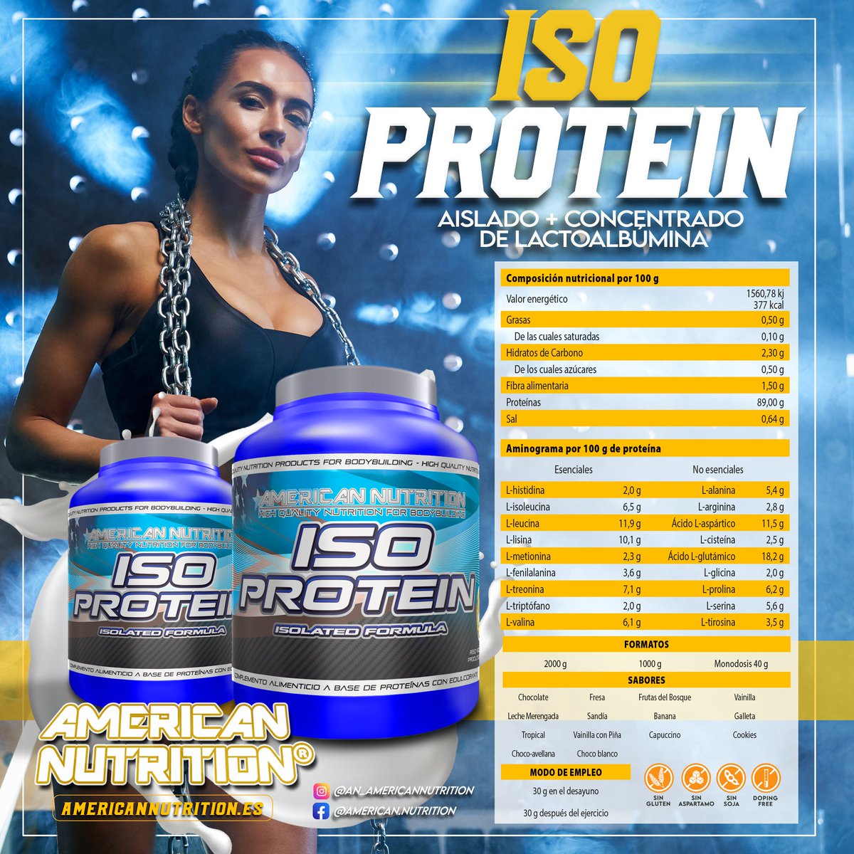 AmericaNutri's tweet photo. #isoprotein contiene UN 89% de Proteína y es bajísima en grasas e hidratos, ideal para tu etapa de definición 

Consíguela en https://t.co/6C6e0o8DBc 

#fitness #suplementos #proteína #crossfit #calistenia #gym #bodybuilding #entrenamiento https://t.co/ZUpD1fQNLS