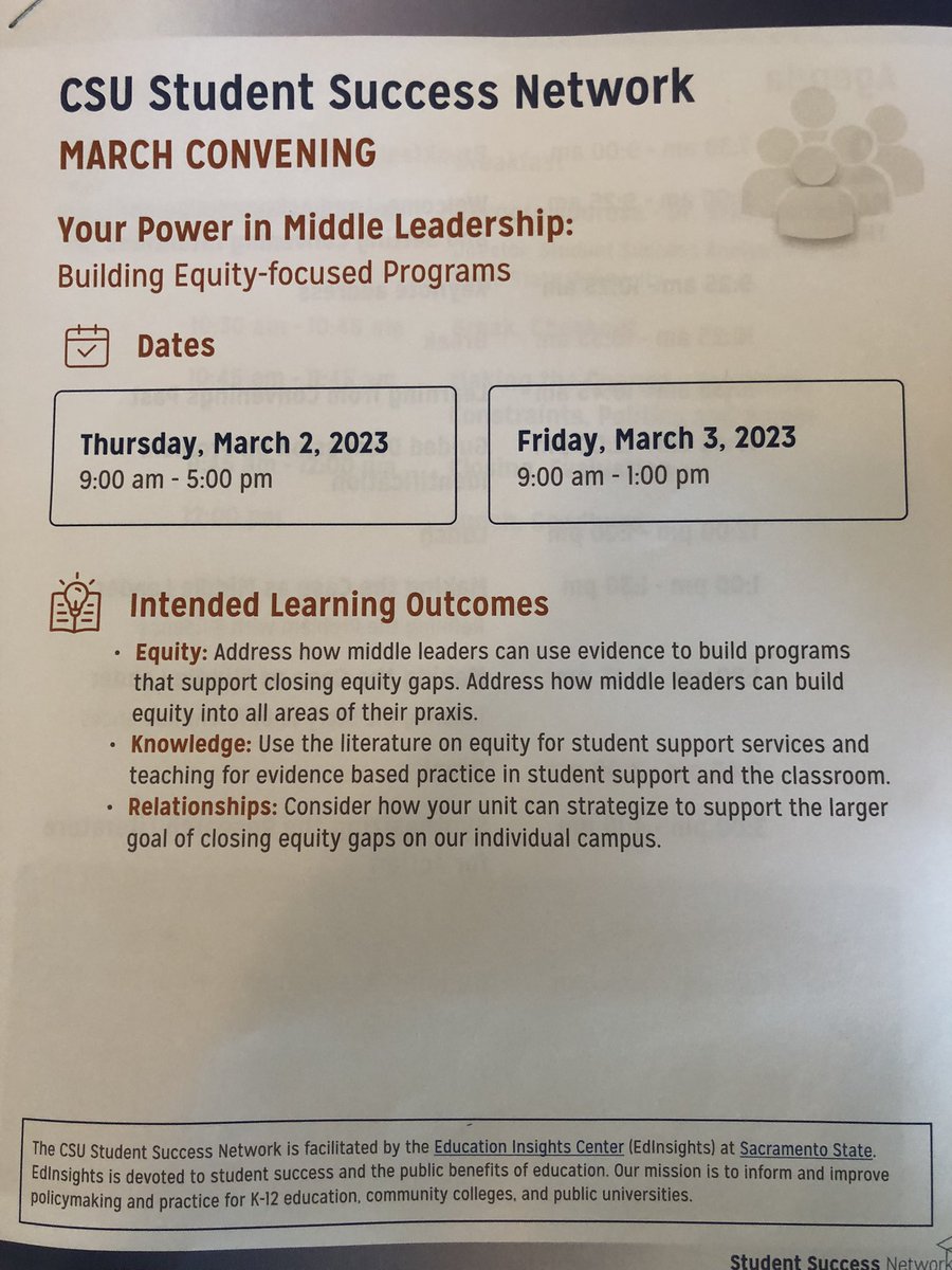 fongbat's tweet image. Excited to attend the @CSU_SuccessNet March Convening. Wonderful keynote about using data to create change from @shondagoward! #middleleaders #csustudentsuccessnetwork