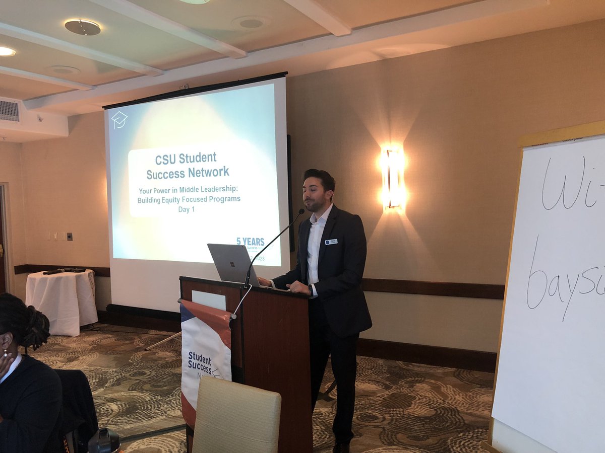 fongbat's tweet image. Excited to attend the @CSU_SuccessNet March Convening. Wonderful keynote about using data to create change from @shondagoward! #middleleaders #csustudentsuccessnetwork