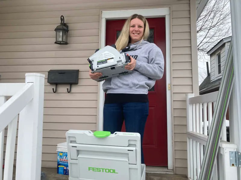 canwoodworking's tweet photo. Congratulation to Leanne from Hamilton, Ontario - the winner of a Festool track saw. #Woodworking #Workshop #HandMade #Tools #JobSite #Make #Trades #Home #CanadianWoodworking #canwoodworking #FestoolCanada #FestoolCordlessPower MORE CONTESTS: https://t.co/GNV9y92rQJ https://t.co/GgRF9Y5XRq