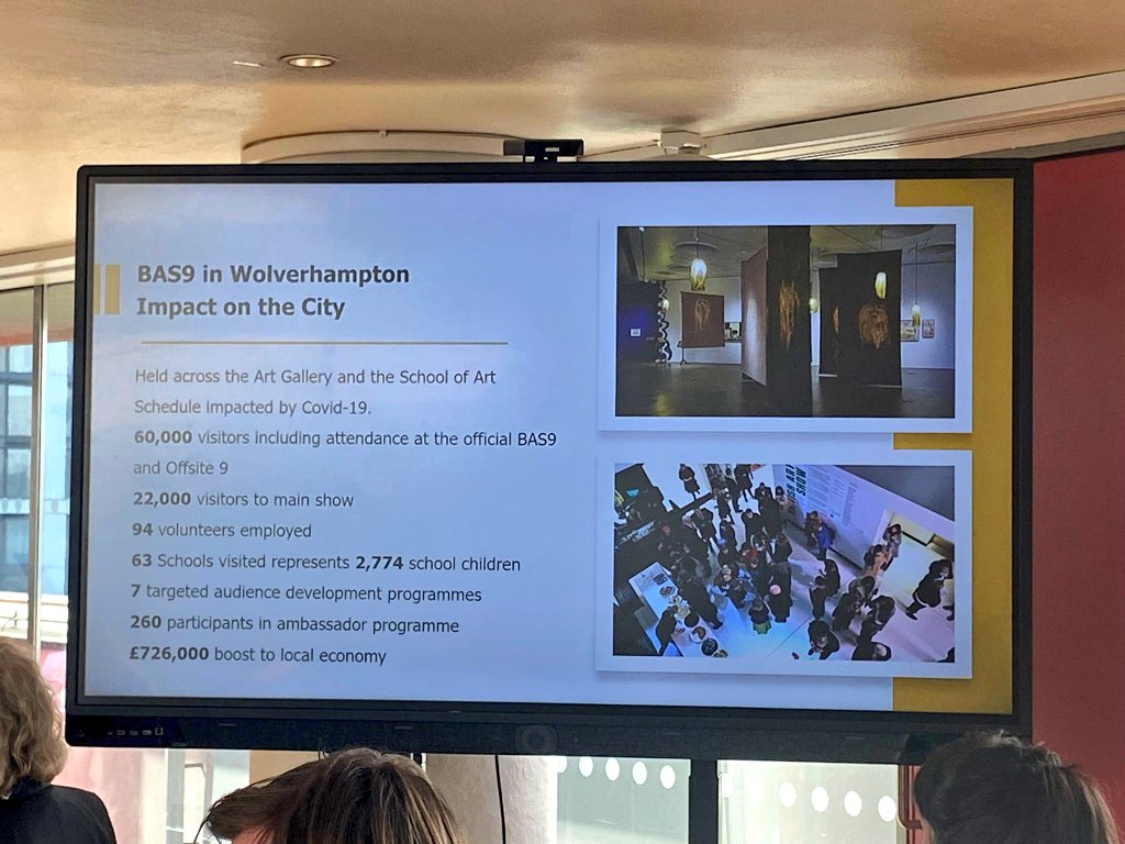 BeckArtsConnect's tweet photo. Wrapping up #BritishArtShow9 with a national reflection session @southbankcentre
Sharing #BAS9 highlights, challenges and learning to help shape future iterations of the show 
@ArtsConnectWM @wlv_soa @WolvArtGallery @rosglover #BAS9Learning #contemporaryart https://t.co/f3bSalHeB8
