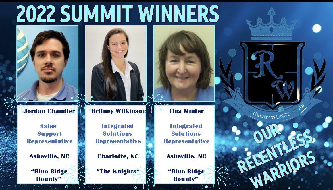 Relentless Warriors (@relentwarriors) on Twitter photo A huge Congratulations to our very own Relentless Warriors for winning Summit 2022!!! Their daily hard work and dedication is truly inspiring!!! Jordan Chandler, Britney Wilkinson, Tina Minter and <a href="/theriddler704/">Stephanie Riddle</a> !! @IHXNortheast <a href="/Tyler_Conley11/">Tyler Conley</a> <a href="/CLBooe/">Chase</a> <a href="/Nate_ATT_IHX/">Nathan Catledge</a> A huge Congratulations to our very own Relentless Warriors for winning Summit 2022!!! Their daily hard work and dedication is truly inspiring!!! Jordan Chandler, Britney Wilkinson, Tina Minter and <a href="/theriddler704/">Stephanie Riddle</a> !! @IHXNortheast <a href="/Tyler_Conley11/">Tyler Conley</a> <a href="/CLBooe/">Chase</a> <a href="/Nate_ATT_IHX/">Nathan Catledge</a>