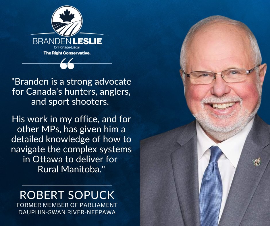 It's great to have Robert's endorsement!

Robert is the most passionate defender of the rural way of life, and traditional heritage activities like hunting, trapping, and angling that I have ever met.

Join my team and buy a $15 membership VoteBranden.ca