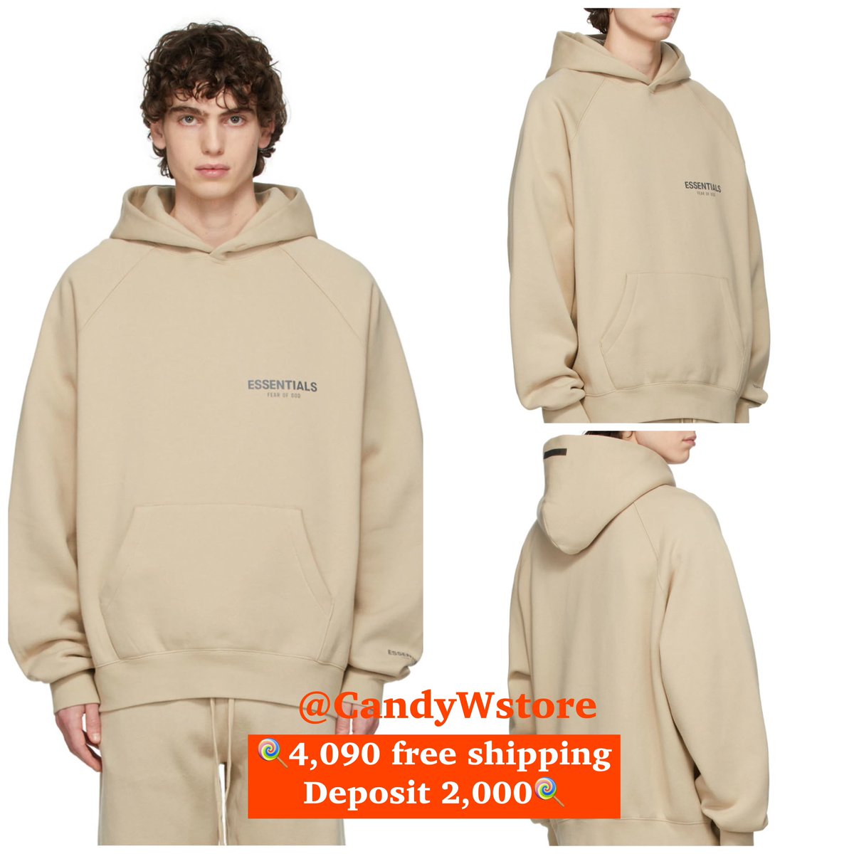 CandysWstore's tweet photo. ESSENTIALS
SSENSE Exclusive Beige Pullover Hoodie
🍭ราคา 4,090 มัดจำ 2,000
🍭Size xxs , xxl
#essentials #essentialsthailand #fearofgodthailand #fearofgod #essentialshoodie https://t.co/zo2h8qncHS