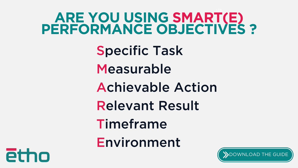 ethoconnects's tweet image. Performance objectives are a must-do component of every employee&apos;s job. We like to utilize the SMART(E) method when crafting our performance objectives. Download our full performance objectives guide to learn more: bit.ly/3YgqYVp

#etho #performanceobjectives #SMARTE