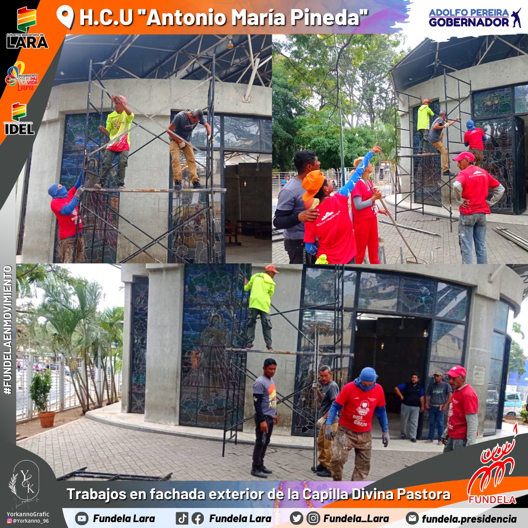#2Mar Hoy continúan los trabajos de recuperación y embellecimiento de la capilla ubicada en el hospital Central Antonio María Pineda.
Algunas labores son: 
✅ Electricidad
✅ Iluminación
✅ Poda; entre otras.
Una vinculación perfecta con @SPPS__Lara
#ProducirEsIndependencia