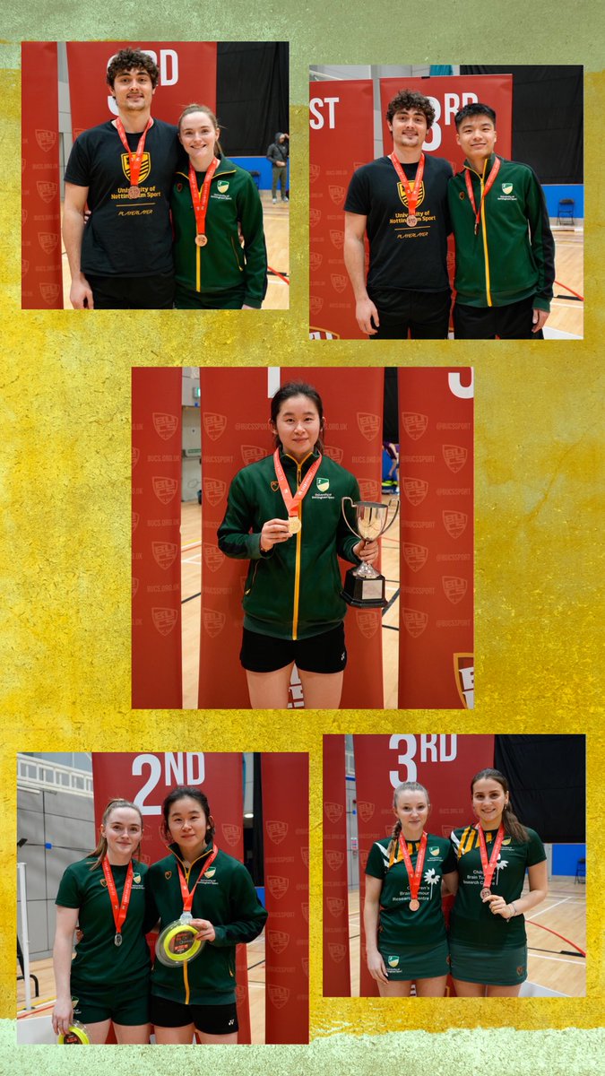 Our BUCS Medalists 🥇🥈🥉🥉🥉 #greenandgold #uonsport #bucsnat10nals <a href="/UoNSport/">University of Nottingham Sport</a>