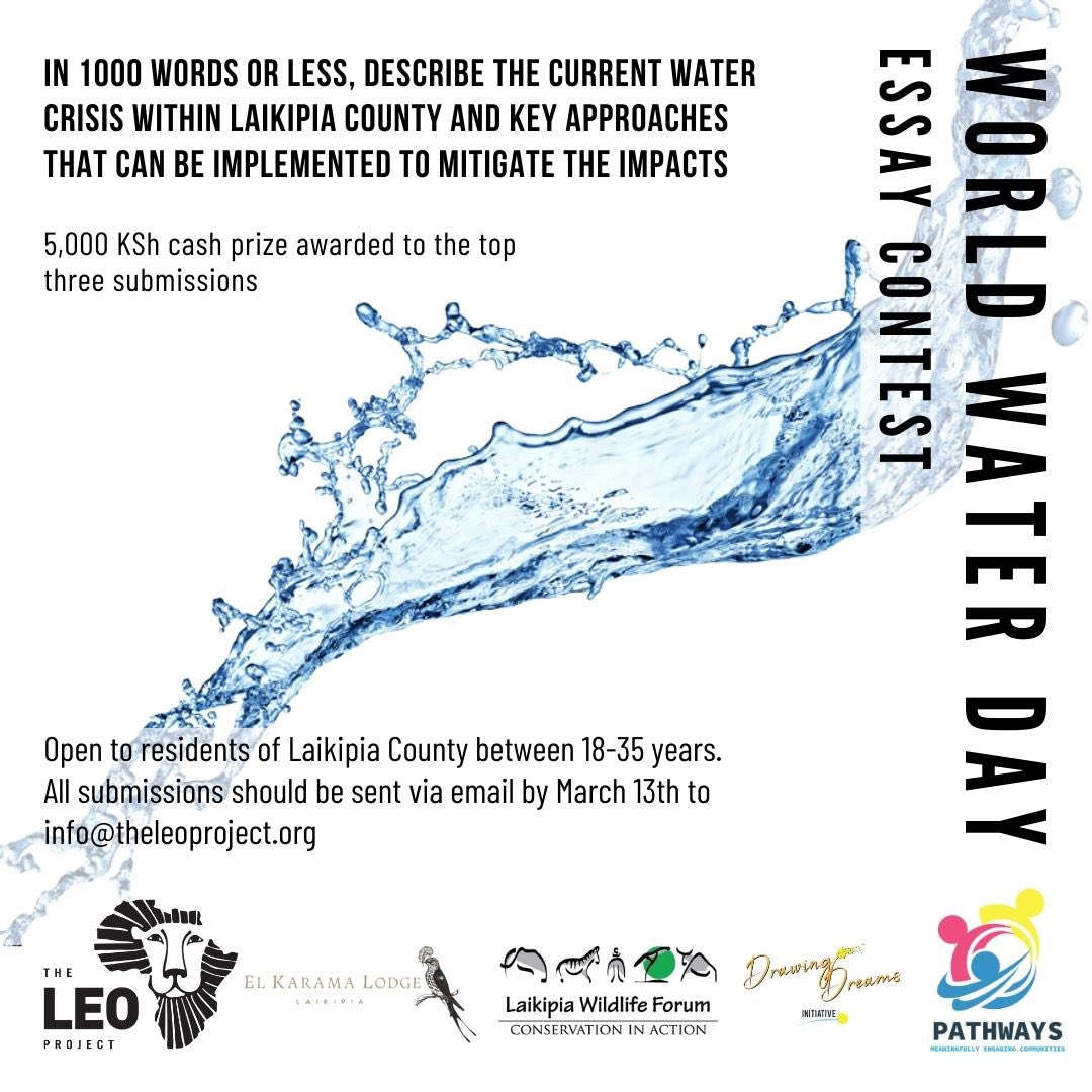 Our #ClimateJustice & #SRH work continues as we build a movement of #youthchampions who will work to creat an environmentally conscious community. Led by our partner @LeoProjectKenya, with @laikipiaforum & @DDINITIATIVE, we do the 2nd essay competition in honor of #WorldWaterDay