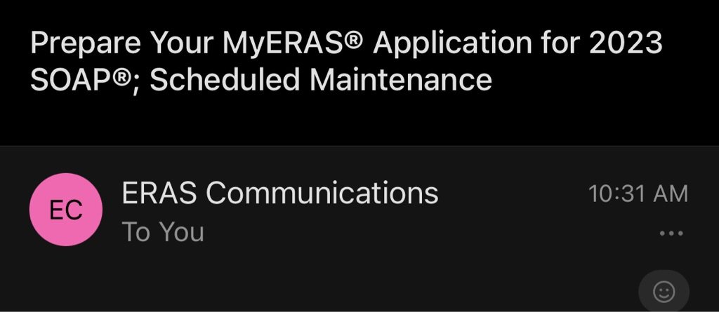 No one:
ERAS: "I know what to send to all residency applicants the first morning after rank lists are due!"

#Match2023