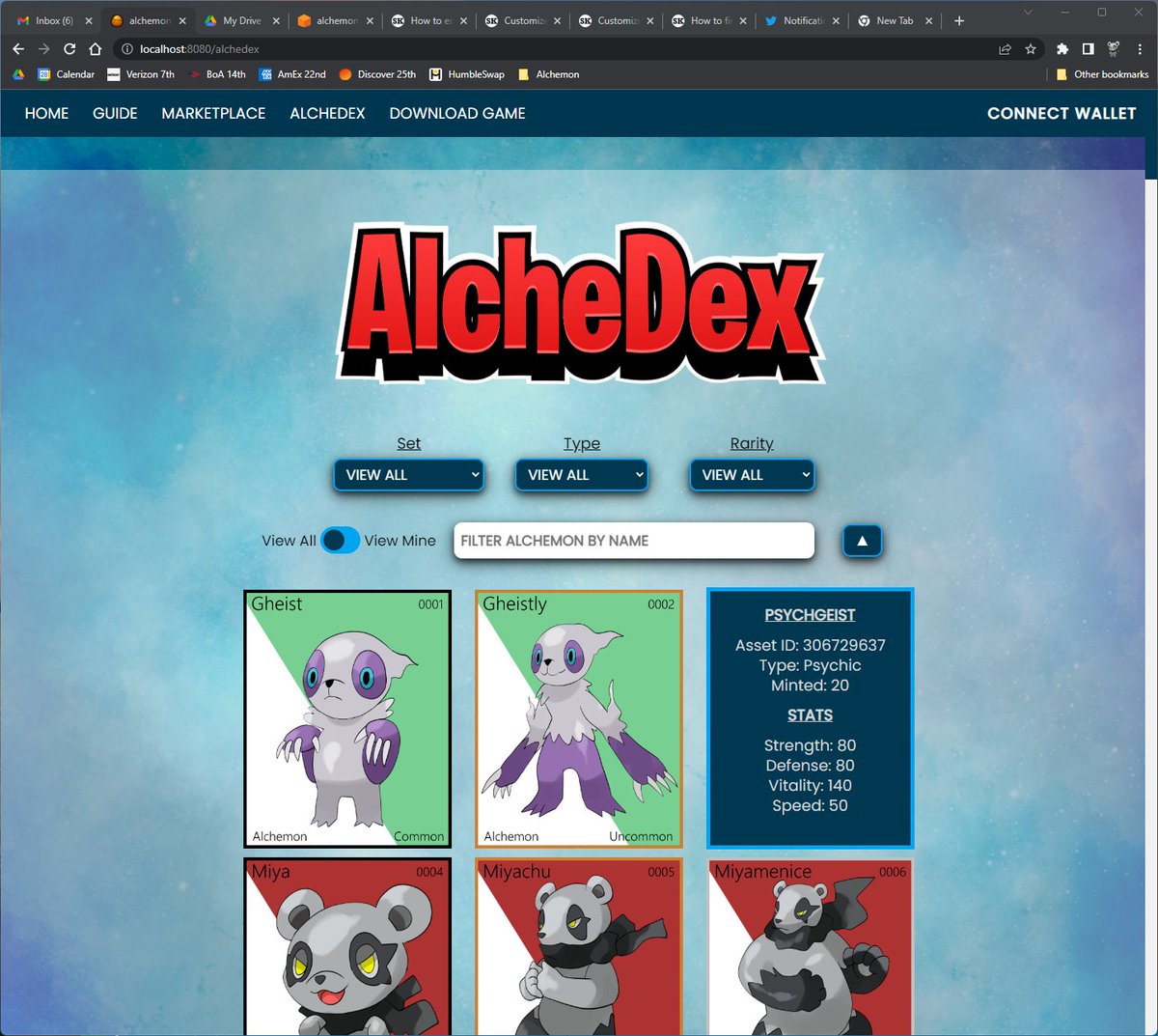 Alchemon (@alchemonnft) on Twitter photo You asked and we listened! The AlcheDex page on the NEW website will include all the stats for each Alchemon when you hover over them! You asked and we listened! The AlcheDex page on the NEW website will include all the stats for each Alchemon when you hover over them!