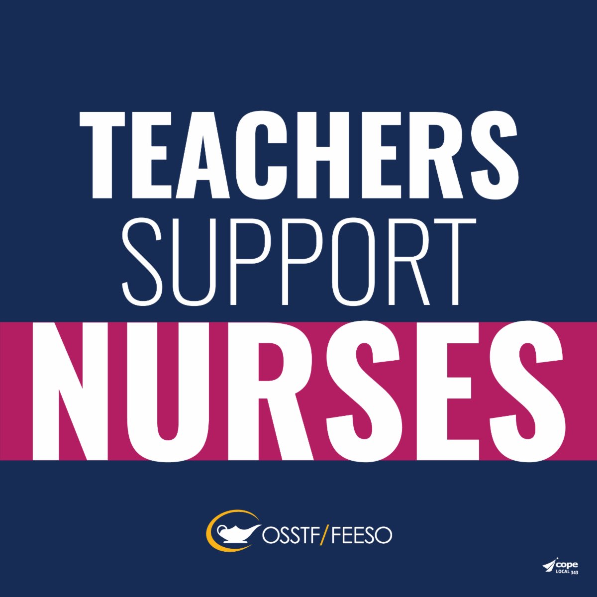 Teachers stand with Nurses. #betterstaffing #betterwages 
⁦<a href="/fordnation/">Doug Ford</a>⁩ needs to stop with the lip service and show that he actually cares about our frontline workers.