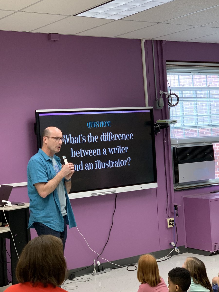 Enjoying learning the three rules on how to write stories by author, Troy Cummings at Wyoming School! Where to start? 1) Have fun! 2) ask, "What if" and 3) Never Give Up! 📚 <a href="/WyomingElem/">Wyoming Elementary</a> <a href="/millburnschools/">Millburn Schools</a>