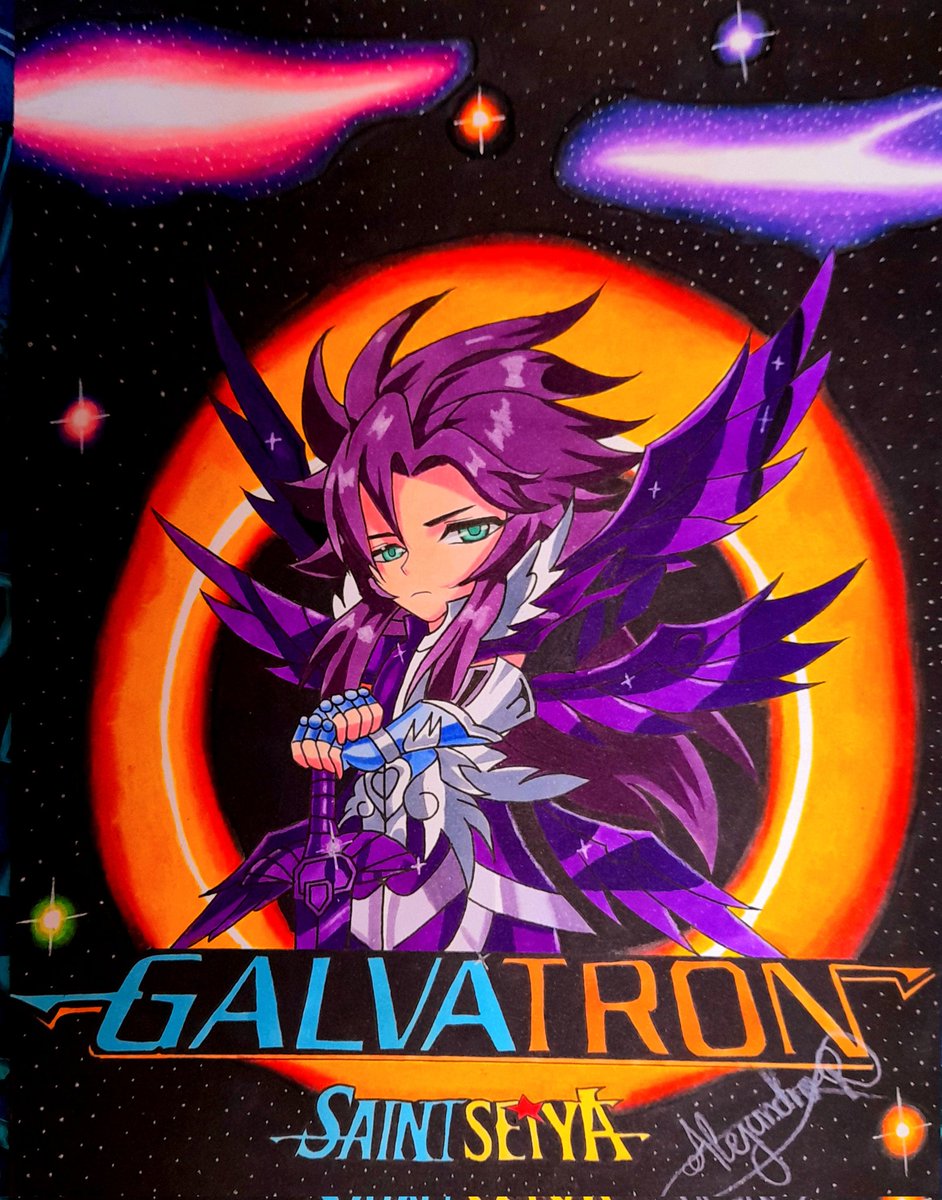 Alejandrovxiii's tweet photo. Dibujo del día:
Imagen de canal de Youtube para streamer de  Galvatron saint seiya  . Dibujo hecho a mano con técnica de marcadores a base de alcohol y lápices de colores. #HadesSaintSeiya #SaintSeiya #KnightOfTheZodiac #GalvatronSaintSeiya #Color #HandMade #DrawHandMade #Color https://t.co/sRkd50veqC